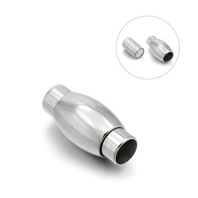 Tarnish Resistant Smooth 304 Stainless Steel Barrel Magnetic Clasps with Glue-in Ends