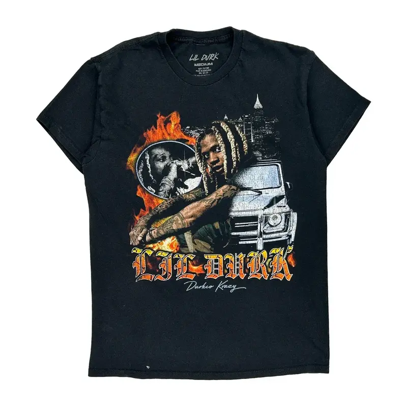 Durkio Krazy Lil Durk Band T-Shirt - Medium Black Cotton