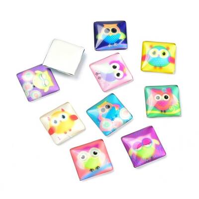 (Defective Closeout Sale)Printed Glass Cabochons