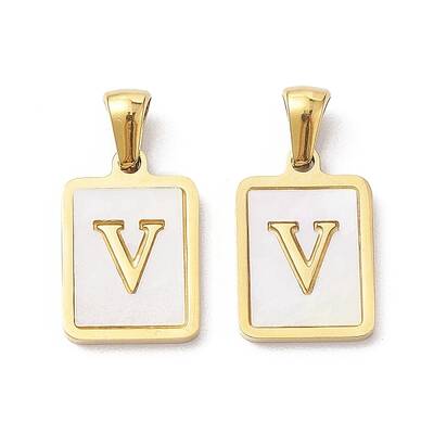 Ion Plating(IP) 304 Stainless Steel Pave Shell Pendants