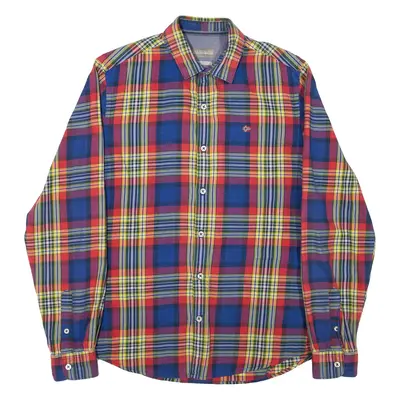NAPAPIJRI Slim Fit Mens Shirt Blue Check Long Sleeve M