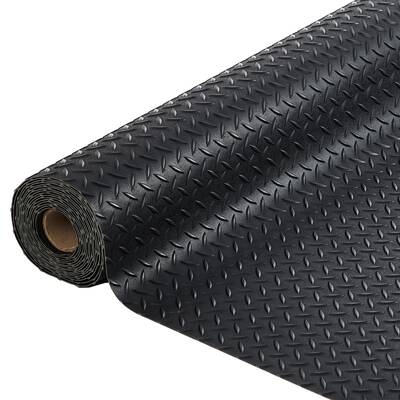Garvee 4 x 6 FT Garage Floor Mat, 2.8mm Thickened Diamond Plate PVC Rubber, Non-Slip Floor Protector for Garage, Warehouse, G...
