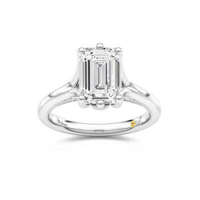 Alina Emerald Cut Lab Grown Diamond Engagement Ring | 18K White Gold 1 1/10 CT. TW.