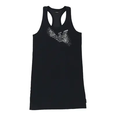 Emporio Armani Graphic Mini Dress - Small Navy Cotton Blend