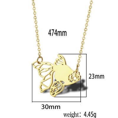 Stainless Steel Geometric Artistic Hollow Animal Pendant Necklaces