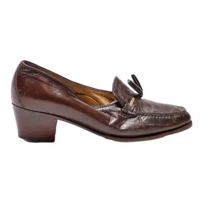 VERBANO Loafer Shoes Brown Leather Womens UK 2