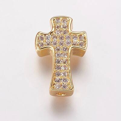 Brass Cubic Zirconia Beads