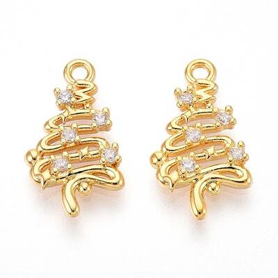 Brass Micro Pave Cubic Zirconia Pendants
