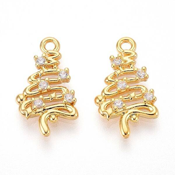 Brass Micro Pave Cubic Zirconia Pendants