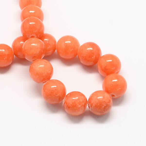 Natural Dyed Yellow Jade Gemstone Bead Strands