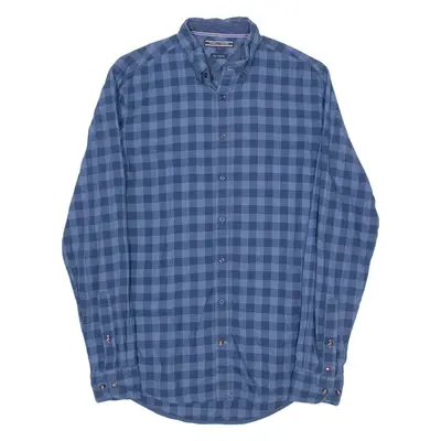 TOMMY HILFIGER Mens Shirt Blue Check Long Sleeve S