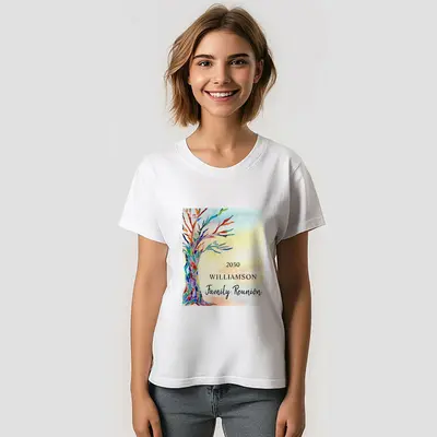 Colorful Family Tree Custom Family Reunion T-Shirt