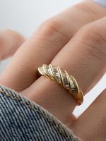 Simple Artificial Zircon Decor  Ring, Fashion Accessories for Women & Girls, Trendy All-match & Exquisite Jewelry for Birthda...