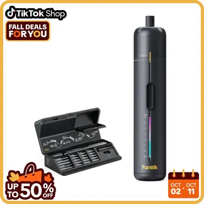 Fanttik S2 Pro 3.7V Electric Screwdriver, Cordless Screwdriver Set, 7 Torque Settings, 0.5 to 6N.m, 20 Magnetic Bits, 1/4''He...
