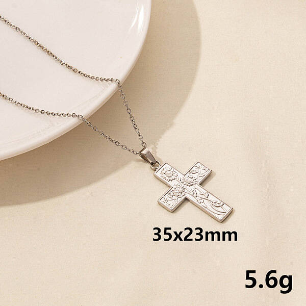 Stainless Steel Cross Pendant Necklace