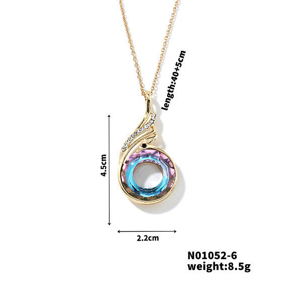 Cute and Stylish Phenix Glass Pendant Necklace