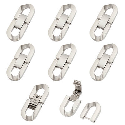 8 Sets 304 Stainless Steel Fold Over Clasps