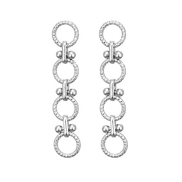 Non-Tarnish 304 Stainless Steel Ring Dangle Stud Earrings