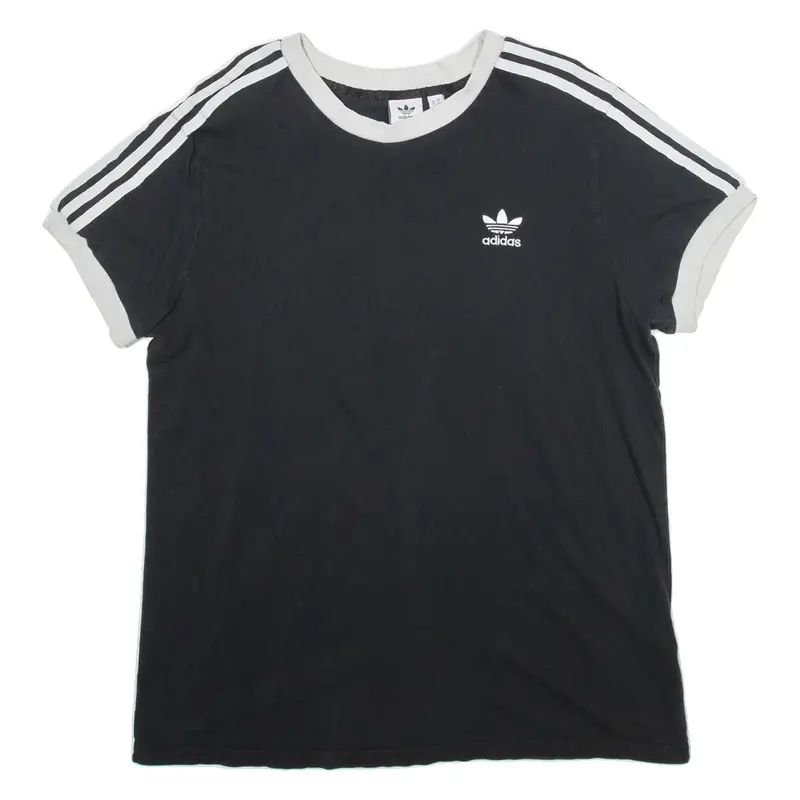 ADIDAS Womens T-Shirt Black UK 12