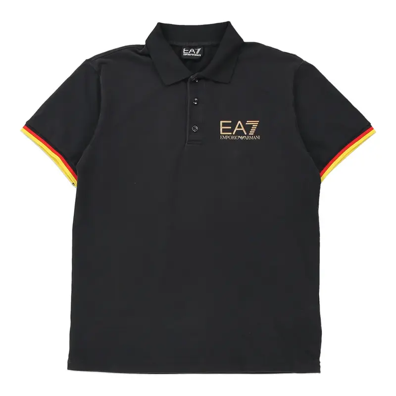 Ea7 Polo Shirt - Small Black Cotton