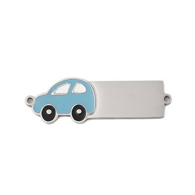 304 Stainless Steel Light Sky Blue Enamel Vehicle Connector Charms