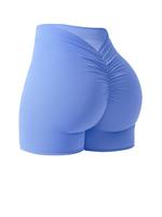 Women's Solid High Waist Gym Shorts, Breathable Comfortable Skinny Shorts, Ladies Sportswear for Indoor Outdoor Wear, Athleti...