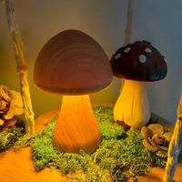 Mushroom Shaped LED Table Lamp, USB Rechargeable Touch Control Bedside Light, Creative Mushroom Desk Lamp for Bedroom, Livin...