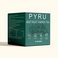 Pyru Beet Root Energy Tea – Various Herbal Ingredients with Ginseng, Maca & Chinese Yam for Men’s Daily Stamina, Enduranc...