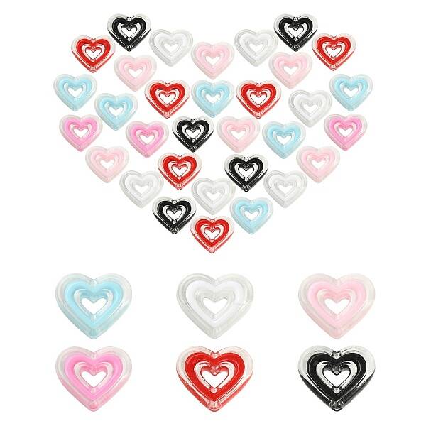30Pcs 6 Colors Acrylic Beads