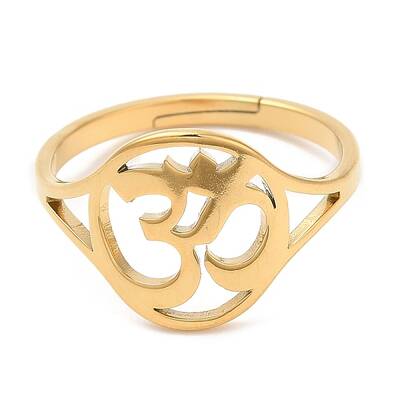 Ion Plating(IP) 304 Stainless Steel Yoga Adjustable Ring for Women