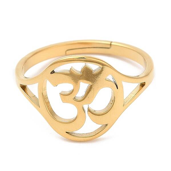Ion Plating(IP) 304 Stainless Steel Yoga Adjustable Ring for Women