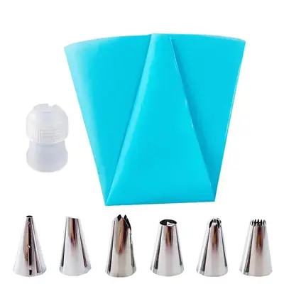 8pcs/set Silicone Pastry Bag & Tips Set, Icing Piping Bag & Nozzle, Cake Decorating Tool Set, Mother's Day Gift, Baking Acce...