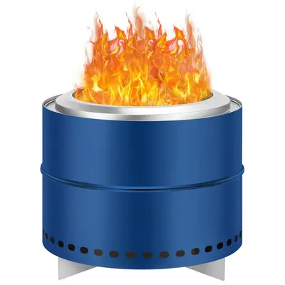 Garvee 20 Inch Portable Smokeless Firepit with Stand, Bonfire Wood Burning Fire Pit for Camping & Picnic Outside, Stainless S...