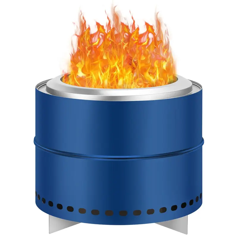 Garvee 20 Inch Portable Smokeless Firepit with Stand, Bonfire Wood Burning Fire Pit for Camping & Picnic Outside, Stainless S...