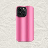 Striped Pink on Pink Tough Phone Case, iPhone 16 15 14 13 12 11 X Pro Max, Plus, XS Max, XR, Durable Protection Case