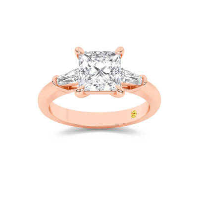 Ignite Three Stone Princess Cut Lab Grown Diamond Engagement Ring | 18K Rose Gold 3 1/2 CT. TW.