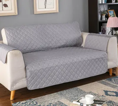 Sofa Reversible Slipcover Furniture Protector | Size: 195x130cm | Color: Grey
