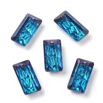 Embossed Glass Rhinestone Pendants