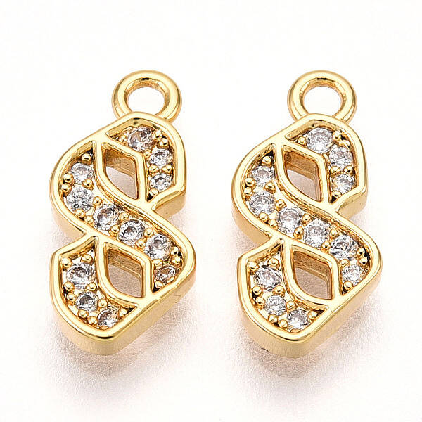 Brass Micro Pave Cubic Zirconia Charms