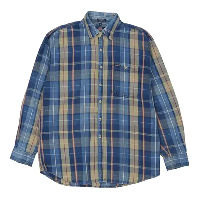 Dickies Checked Flannel Shirt - Large Blue Cotton