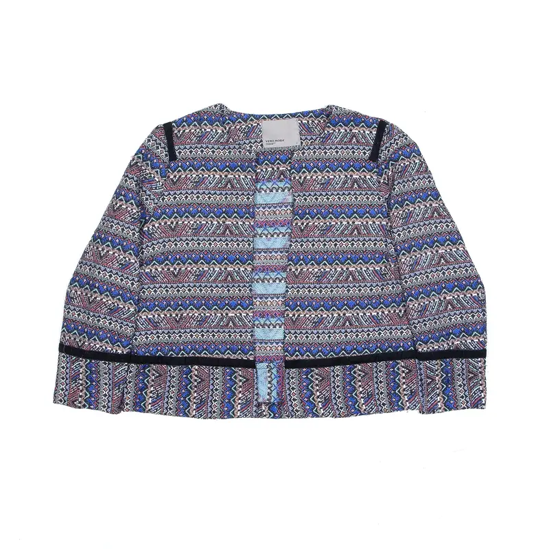 VERO MODA Aztec Print Jacket Blue Crazy Pattern Womens M
