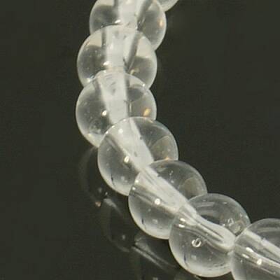 6mm Transparent Clear Round Glass Spacer Beads Strands