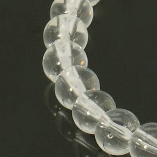 6mm Transparent Clear Round Glass Spacer Beads Strands