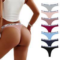 HOTCOM Low -waist Solid Color Women's Underwear Large-Size Thong Pure Design Without Lace, Breathable Love Belt Versatile Mul...