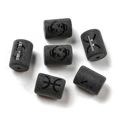 20Pcs Frosted Glass Beads