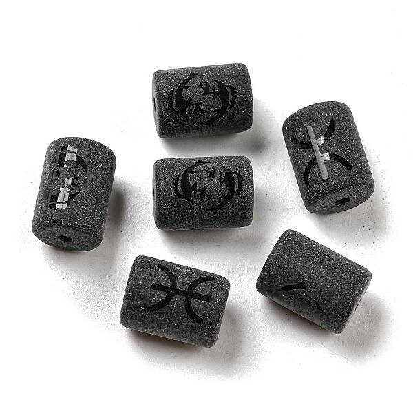 20Pcs Frosted Glass Beads