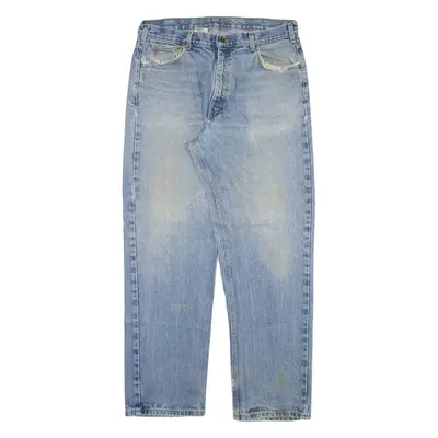 CARHARTT Mens Jeans Blue Relaxed Straight Stone Wash W38 L34