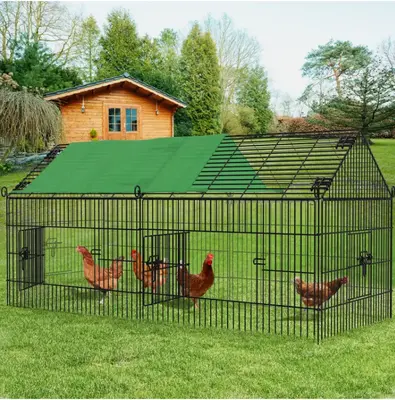 YITAHOME Large Metal Chicken Coop Hen Run House Spire Walk-in Cage 72\