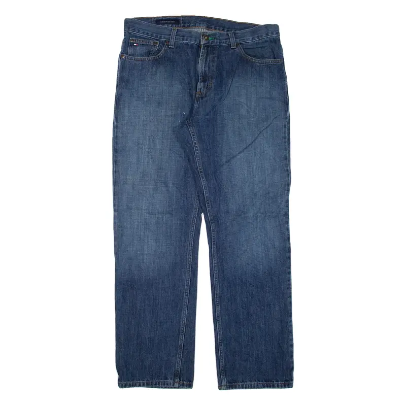 TOMMY HILFIGER Mens Jeans Blue Relaxed Straight W34 L32