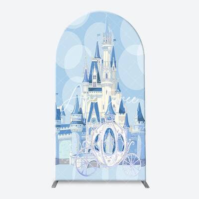 Blue Pink Castle Gender Reveal Arch Backdrop Kit, 1.6X4FT(0.5X1.2M), 38.18 USD, arch backdrop kit, YMGD6M96L-S
